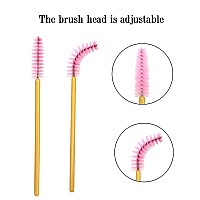 100 Pack Mascara Wands Bulk Disposable Eyelash Brushes Lash Extensions Makeup Brush Applicator Tool Bulk Goldpink