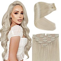 Sunny Clip In Hair Extensions Real Human Hair Blonde Clip On Hair Extensions Platinum Blonde Hair Extensions Clip In Human Hair