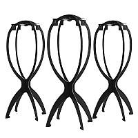 Dreamlover Wig Stand, Wig Head Stand for Multiple Wigs, Black, 3 Pack