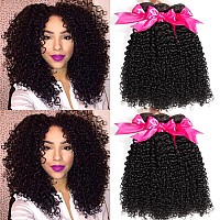 Hermosa 10A Curly Human Hair 3 Bundles 12 14 16 Inch 100 Unprocessed Brazilian Curly Hair Bundles Soft Remy Hair