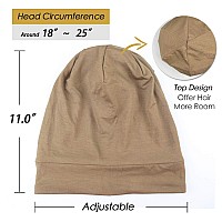 Comfortable Satin Lined Sleep Cap Smooth Fabric Hats For Curly Hair Tiger Stripe Light Brown