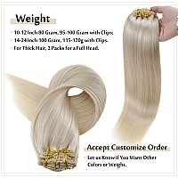 Full Shine 18 Inch Clip In Hair Extensions Blonde Human Hair Straight Invisible Clip In Real Human Hair Platinum Blonde Remy Ext