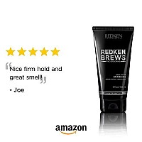 Redken Brews Holding Gel For Men, Medium Hold, Medium Shine, Flake-Free, Hair Gel 5 fl. oz