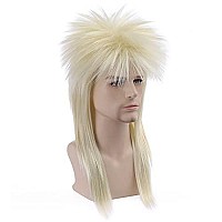 BERON 70s 80s Wig for Women and Men Halloween Costume Wig Rocking Punk Rocker Mullet Wig Blonde