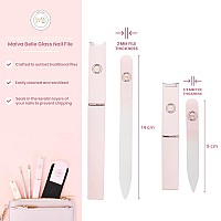 Malva Belle Best Crystal Glass Nail File For Women X2 Nail File Travel Case Nail File Set Heavy Duty Nail File For Natur