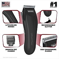 Wahl Clipper Lithium-Ion Cordless Haircutting Kit - Rechargeable Grooming and Trimming Kit with 12 Guide Combs for Heads, Beard, & All Body Grooming - Model 79608