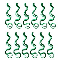 Swacc 12 Pcs Curly Wavy One Color Party Highlights Clip On In Hair Extensions Colored Hair Streak Synthetic Hairpieces Green