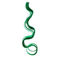 Swacc 12 Pcs Curly Wavy One Color Party Highlights Clip On In Hair Extensions Colored Hair Streak Synthetic Hairpieces Green