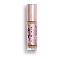 Makeup Revolution Conceal and Define Concealer, Full Coverage & Matte Finish, C12 for Medium/Tan Skin Tones, Vegan & Cruelty-Free, 0.7 Fl Oz