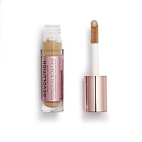 Makeup Revolution Conceal and Define Concealer, Full Coverage & Matte Finish, C12 for Medium/Tan Skin Tones, Vegan & Cruelty-Free, 0.7 Fl Oz