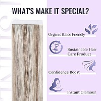 Fshine Blonde Tape In Hair Extensions Human Hair 22 Inch Balayage Ash Blonde To Golden Blonde And Platinum Blonde Tape In Hair E