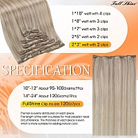 Full Shine Clip In Highlight Human Hair Ash Blonde Real Hair Clip In Extensions And Platinum Blonde Remy Brazilian Hair Extensio