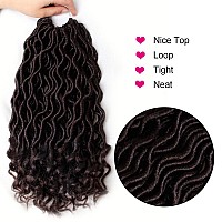 6 Packs Goddess Locs Crochet Hair Wavy Curly Faux Locs Crochet Braids Synthetic Hair Extensions Pre Looped Goddess Crochet Locs