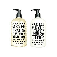 greenwich Bay Trading company Kitchen collection Bundle: Meyer Lemon - 16 Ounce Shea Butter Lotion & 16 Ounce Hand Soap