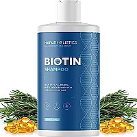 Volumizing Biotin Shampoo for Thinning Hair - Thin Hair Shampoo with Rosemary Argan and Essential Oils for Hair Care - Vegan Sulfate Free Shampoo for Damaged Dry Hair Paraben and Cruelty Free