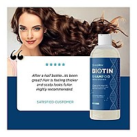 Volumizing Biotin Shampoo for Thinning Hair - Thin Hair Shampoo with Rosemary Argan and Essential Oils for Hair Care - Vegan Sulfate Free Shampoo for Damaged Dry Hair Paraben and Cruelty Free