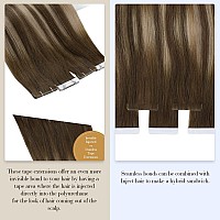 Full Shine Ombre Intact Tape In Hair Extensions 5Pcs Color 4274 Balayage Virgin Injection Tape In Human Hair 24 Inch Seamless