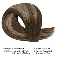 Full Shine Ombre Intact Tape In Hair Extensions 5Pcs Color 4274 Balayage Virgin Injection Tape In Human Hair 24 Inch Seamless