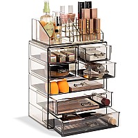 Sorbus Clear Cosmetic Makeup Organizer Make Up Jewelry Storage Case Display Spacious Design Holder For Dresser Bathr