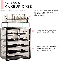 Sorbus Clear Cosmetic Makeup Organizer Make Up Jewelry Storage Case Display Spacious Design Holder For Dresser Bathr