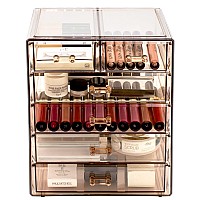 Sorbus Acrylic Clear Makeup Organizer Big Spacious Cosmetic Display Case Stylish Designed Jewelry Make Up Organizers And