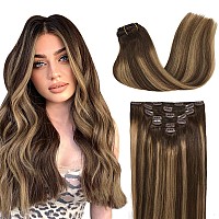 Goo Goo Clip In Hair Extensions Real Human Hair Remy Human Hair Extensions Clip Ins For Women Natural Human Hair 20Inch 120G