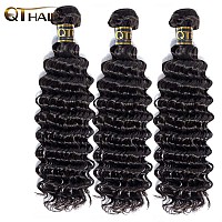 Qthair Brazilian Hair Deep Wave Bundles Human Hair For Black Women 14A 100 Unprocessed Virgin Hair Deep Curly Bundles Human Hai