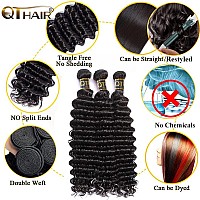 Qthair Brazilian Hair Deep Wave Bundles Human Hair For Black Women 14A 100 Unprocessed Virgin Hair Deep Curly Bundles Human Hai