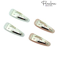 Parcelona French Mini Set Of 4 Small Celluloid Acetate Snap Hair Clips No Slip Fashion Durable Styling Women Hair Accessories Gi