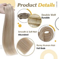 Full Shine Weft Hair Extensions Human Hair Sew In Hair Extensions Real Human Hair 14 Inch Ash Blonde Highlight Blonde Human Hair