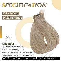 Full Shine Weft Hair Extensions Human Hair Sew In Hair Extensions Real Human Hair 14 Inch Ash Blonde Highlight Blonde Human Hair