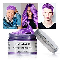 Temporary Purple Hair Color Wax 4.23oz, Instant Hairstyle Mud Cream, Hair Pomades for Party, Cosplay, Nightclub, Masquerade, Halloween.(Purple)