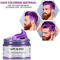 Temporary Purple Hair Color Wax 4.23oz, Instant Hairstyle Mud Cream, Hair Pomades for Party, Cosplay, Nightclub, Masquerade, Halloween.(Purple)