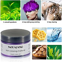 Temporary Purple Hair Color Wax 4.23oz, Instant Hairstyle Mud Cream, Hair Pomades for Party, Cosplay, Nightclub, Masquerade, Halloween.(Purple)