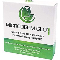 MINI Premium Extra-Thick 8mm Filters by Microderm GLO (30 pack) - Medical Grade Microdermabrasion Accessories with Patented Safe3D Technology, Safe for All Skin Types.