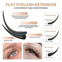 Nagaraku Double Tips Flat Ellipse Eyelash Extensions Supplies 015 C Curl 8Mm Natural Charcoal Color Faux Mink Super Soft Split