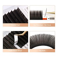 Nagaraku Double Tips Flat Ellipse Eyelash Extensions Supplies 015 C Curl 8Mm Natural Charcoal Color Faux Mink Super Soft Split