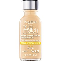 L'Oreal Paris Makeup True Match Super-Blendable Liquid Foundation, Vanilla W2.5, 1 Fl Oz,1 Count