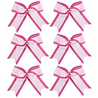 8 Inch 2 Colors 2 Layers 6 Pcs Jumbo Cheerleader Bows Ponytail Holder Cheerleading Bows Hair Elastic Hair Tie For High School Co