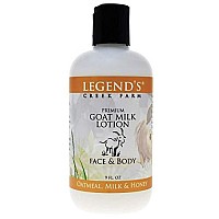 Legend's Creek Farm Lotion, Premium Goat Milk Lotion, Body, Hand & Face, Deeply Moisturizing, Shea Butter, Sunflower Oil & Aloe, No Harsh Chemicals, Handmade in USA, 9 Oz (Oatmeal, Milk & Honey L.)