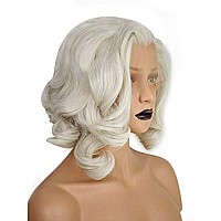 ANOGOL Hair Cap+ Light Platinum Blonde Lace Front Wig Synthetic Hair Short Curly Bob Wigs Glueless Natural Hairline For Women