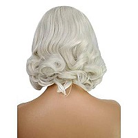 ANOGOL Hair Cap+ Light Platinum Blonde Lace Front Wig Synthetic Hair Short Curly Bob Wigs Glueless Natural Hairline For Women