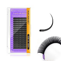 Nagaraku Eyelash Extensions Individual Lashes 005Mm D Curl 10Mm Classic Matte Black Soft Natural Professional 16 Rows Beauty Sa