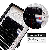 Nagaraku Eyelash Extensions Individual Lashes 020Mm J Curl 715Mm Mix Tray Classic Matte Black Natural Faux Mink 16 Rows