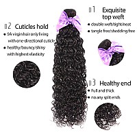 Brazilian Hair Water Wave 3 Bundles With Frontal 13X4 Free Part Lace Frontal 100 Virgin Human Hair Bundles Brazilian Hair Exten