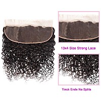 Brazilian Hair Water Wave 3 Bundles With Frontal 13X4 Free Part Lace Frontal 100 Virgin Human Hair Bundles Brazilian Hair Exten