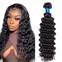 Cranberry Hair Brazilian Virgin Hair Bundle Deep Wave Human Hair One Bundle 22Inch Nature Black Hair Color 100G