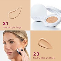 Missha Magic Cushion Moist Up No 21 Light Beige For Bright Skin Hydrating 3In1 Moisture Korean Cushion Foundation Longlast