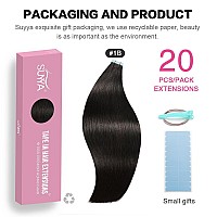 Suyya Tape In Hair Extensions Remy Human Hair 18 Inches 50Gpack 20Pcs Straight Seamless Skin Weft Tape Hair Extensions Natural