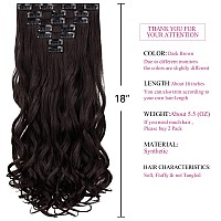 Brown Extensions,Clip On Hair Extensions Dark Brown 18